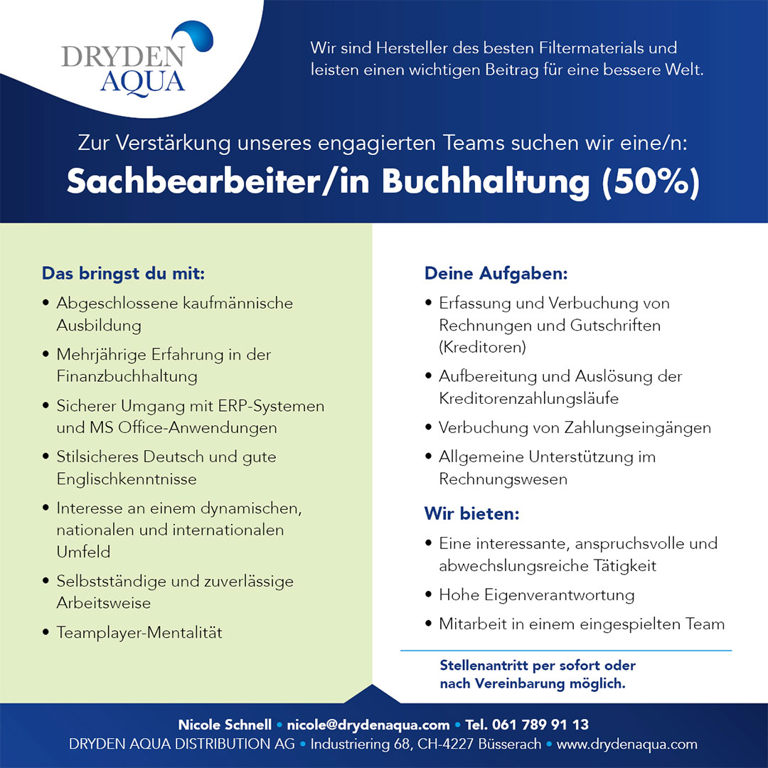 2025 Sachbearbeiter Buchhaltung 50 Prozent DAD EW02